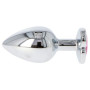 Fallo  anale in metallo acciaio dildo grande con pietra gioiello cuore rosa pink plug maxi anal butt