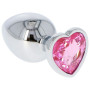 Fallo  anale in metallo acciaio dildo grande con pietra gioiello cuore rosa pink plug maxi anal butt