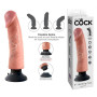 Realistic vibrator KING COCK 9 vibrating with clear suction cup