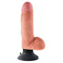 Realistic Vibrator KING COCK 7 vibrating with whit suction cup Balls clear