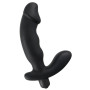 Realistic double dildo vibrator with black silicone clitoral stimulator