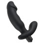 Realistic double dildo vibrator with black silicone clitoral stimulator
