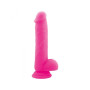 Realistic Phallus Dildo Vaginal with Testicles Suction Suction Silicone Brush Pink 8.5
