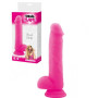 Realistic Phallus Dildo Vaginal with Testicles Suction Suction Silicone Brush Pink 8.5