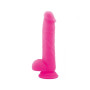 Realistic Phallus Dildo Vaginal with Testicles Suction Suction Silicone Brush Pink 8.5