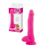 Realistic Phallus Dildo Vaginal with Silicone Suction Testicles Stocky Long Pink 9.5