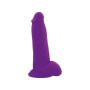 Realistico dildo fallo Vaginale con testicoli ventosa in silicone squad purple