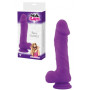 Realistic Phallus Dildo Vaginal with Silicone Suction Testicles Berry purple 9
