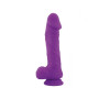 Realistic Phallus Dildo Vaginal with Silicone Suction Testicles Berry purple 9