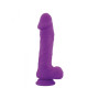 Realistic Phallus Dildo Vaginal with Silicone Suction Testicles Berry purple 9