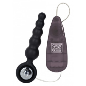 Black silicone stimulator ball plug vibrator