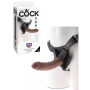 Make it realistic wearable strap on anal vaginal dildo king cock herness 8 brown