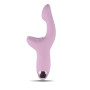Pink silicone clitoral stimulator double vaginal vibrator