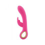 Stimolatore vaginale doppio per clitoride Vibratore rabbit in silicone ricaricabile viola