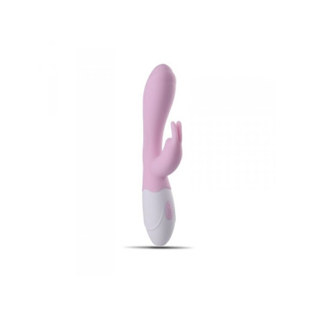 Pink Silicone Rechargeable Realistic Clitoral Vibrator Double Rabbit Vibrator