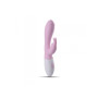 Pink Silicone Rechargeable Realistic Clitoral Vibrator Double Rabbit Vibrator