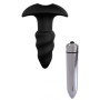Vibratore anale stimolatore in silicone plug butt dildo falo vibrante nero mini screw
