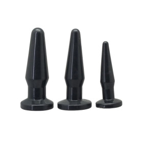 Anal Phallus Kit Sex Toys Black Mini Medium Maxi Dildo Black Anal Plug Sex Toys