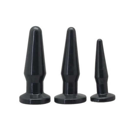 Anal Phallus Kit Sex Toys Black Mini Medium Maxi Dildo Black Anal Plug Sex Toys