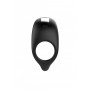 Phallic ring for men cockring rechargeable penis in black silicone against premature ejaculation