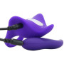 Phallic vibrating silicone vaginal stimulator ring with cock ring remote control