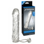 Phallic sheath extension for penis with vibrating phallic ring against premature ejaculation