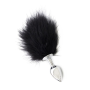 Anal plug with black tail steel dildo metal phallus sex toys realistic butt pon tail blsck