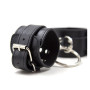 Constrictive short arms restraint black anklet handcuffs black bondage harness fetish