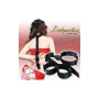 Constrictive easy back arms restraint black bondage collar with black restriant fetish handcuffs