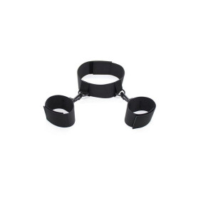Costrittivo easy cuffs collar arms restraint black collare con manette sexy bondage harness fetish nero
