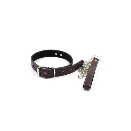 Easy collar leash black leash collar with heart