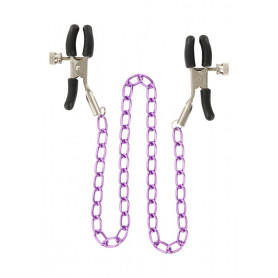 Breast chain with adjustable nipple forceps